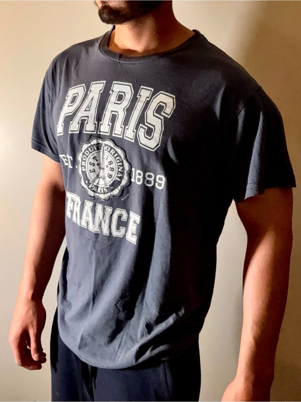 Men's Short Sleeve Paris Graphic Tee - Charcoal